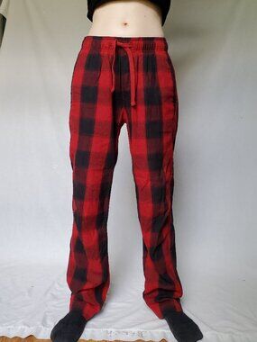 Abercrombie & Fitch Red Black Plaid Pajama Pants